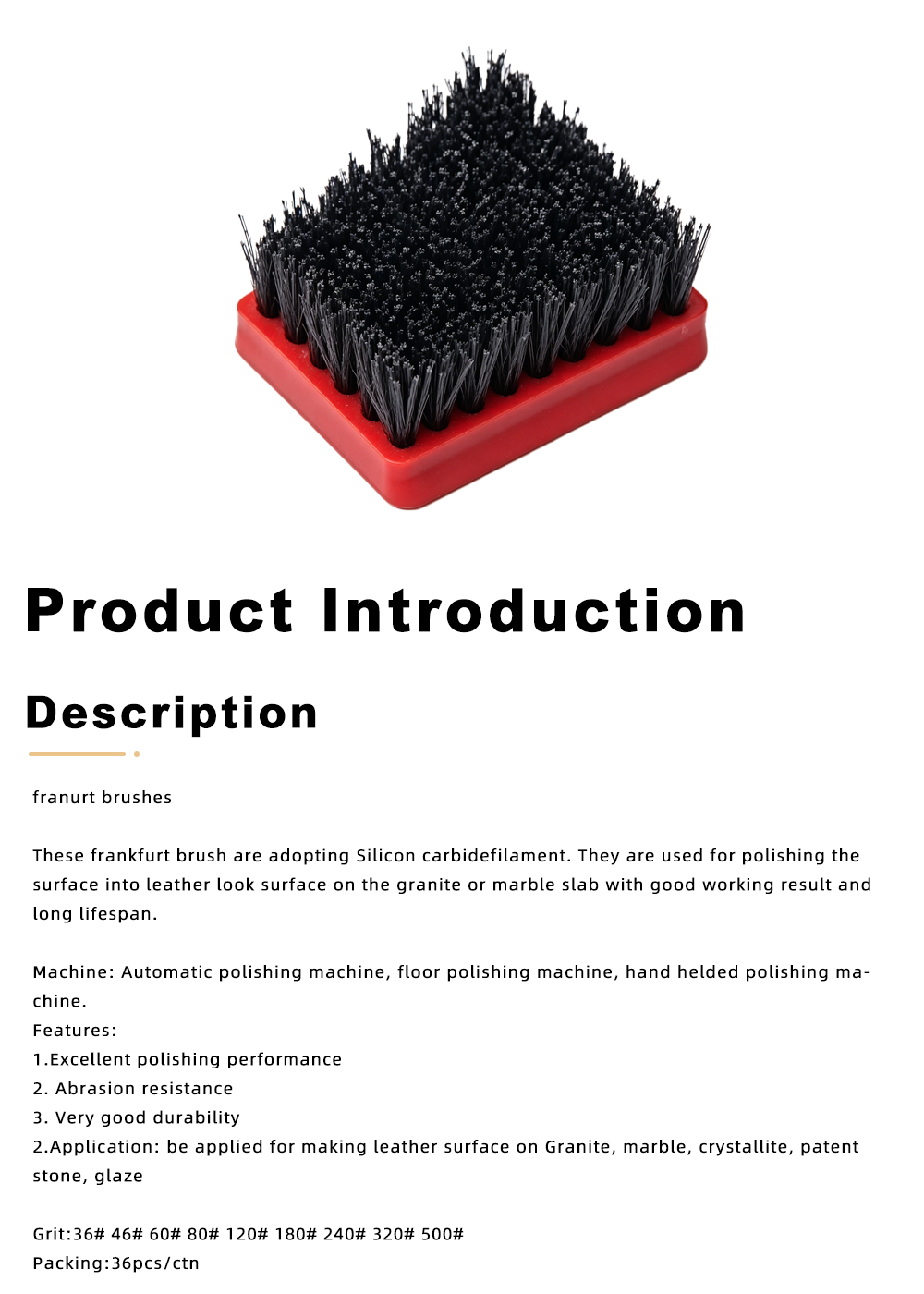 Square Frankfurt Abrasive Brush for Floor x