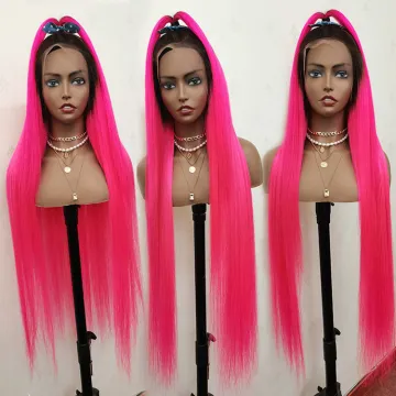 Rose Red Straight Brazilian Transpraent HD Hair Lace Frontal Wig Human Hair Front Lace Wigs 100% Virgin Human Hair Color Wigs