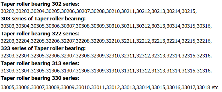 Roller Auto Bearing Series