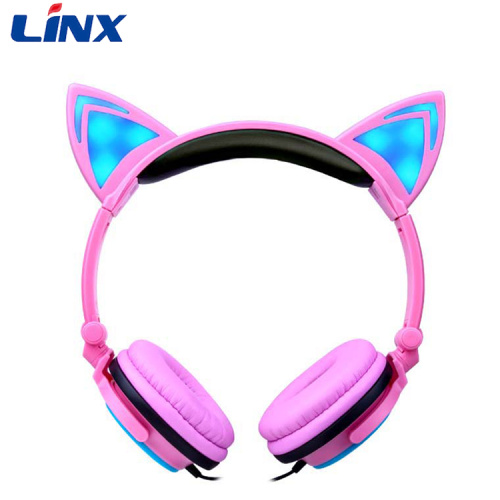 Lampu LED Linx Headphone Telinga Kucing Headphone Shenzhen