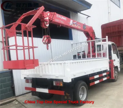 ISUZU Truck Mounted 3Ton UNIC Crane With Basket
