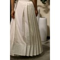 falda maxi plisada blanca