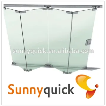 frameless aluminum folding door with double glass