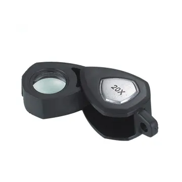 20X Cheap Black Plastic Diamond Magnifying Glass for Jewelry Loupe