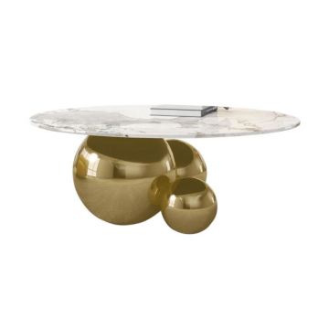 Luxus speziell geformter goldener Ball Metal Wohnzimmer Couchtisch