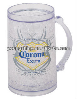 800ML DOUBLE WALL PS BEER MUG W/COLD GEL INSIDE