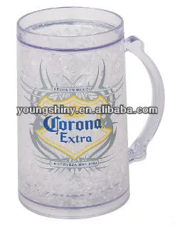 800ML DOUBLE WALL PS BEER MUG W/COLD GEL INSIDE