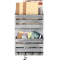 Newspaper Letter Organizer Wooden Rustic 2-Slot Mail Magazine Storage Key Holder Manufactory