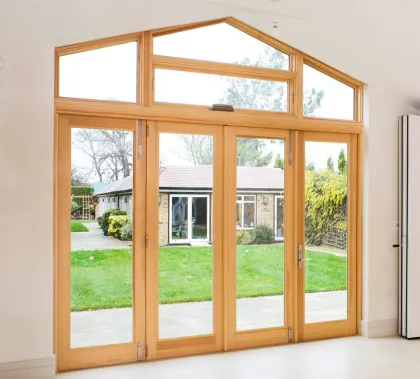 Toughened Glass Aluminium Folding Door with Roto Hardware