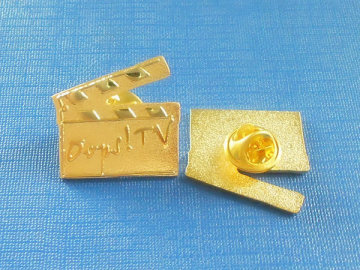 Gold Plated Metal Badge, Clap-Stick Shape (GZHY-CY-014)