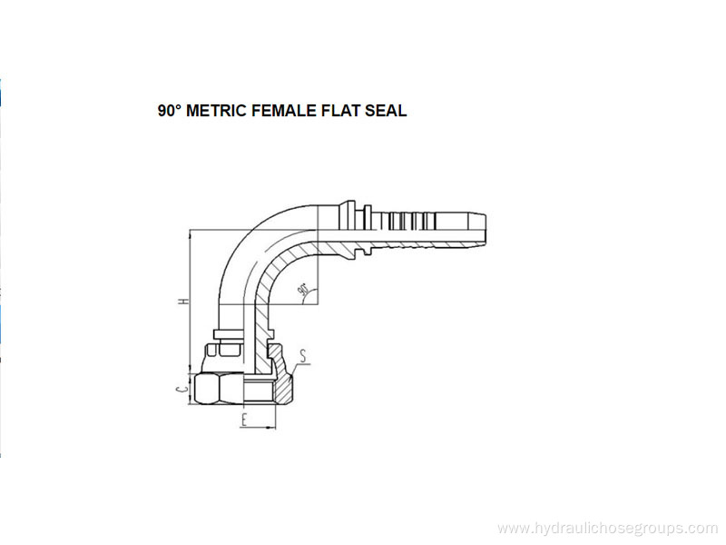 90° Metric Female Flat Seal 20291