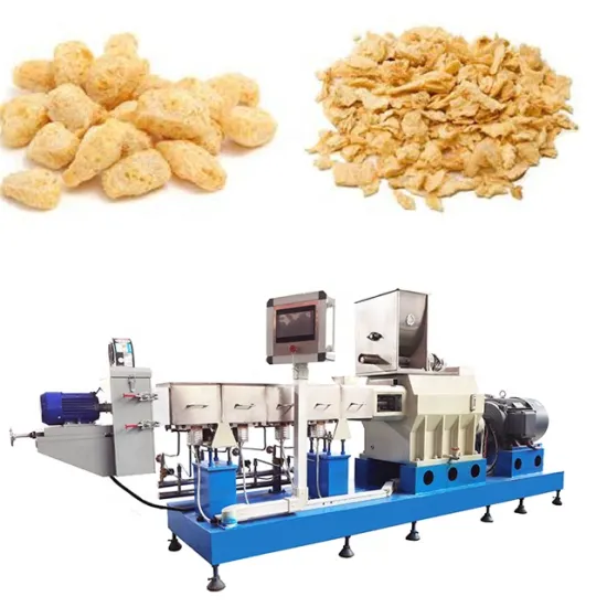 Two Screw Textured TVP Soy Protein Extruder Machine for Soya Meat Chunk Manufacturing