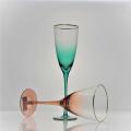 plaies de verre en verre à champagne en cristal côtelé