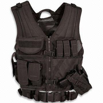 Police and Military Tactical Vest with High Strength Sewing Technology, Available in Black