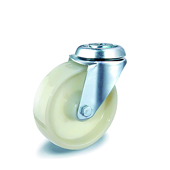 Industrial White PP Bolt hole Swivel Casters