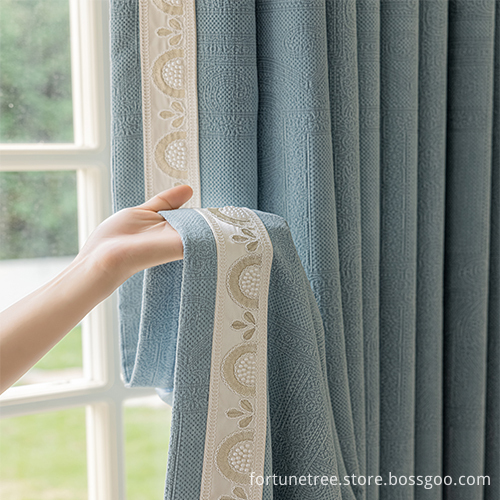 Suncreen Thickened Embroidered Chenille Jacquard Curtains