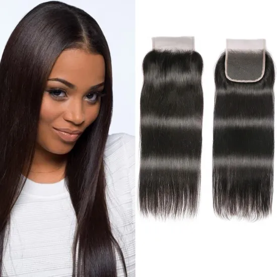 Lan-Daisy Vietnam Hair Straight Hair Lace Closure  Free/Middle/Three Part Transparent Lace Remy Human Hair Closure 4by4 Closure