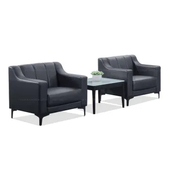 Modern Black PU Leather Sofa for Living Room