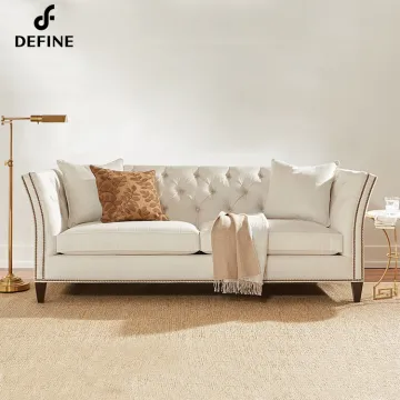 Luxury Classic European Solid Wood Base Chesterfield Sofa Set