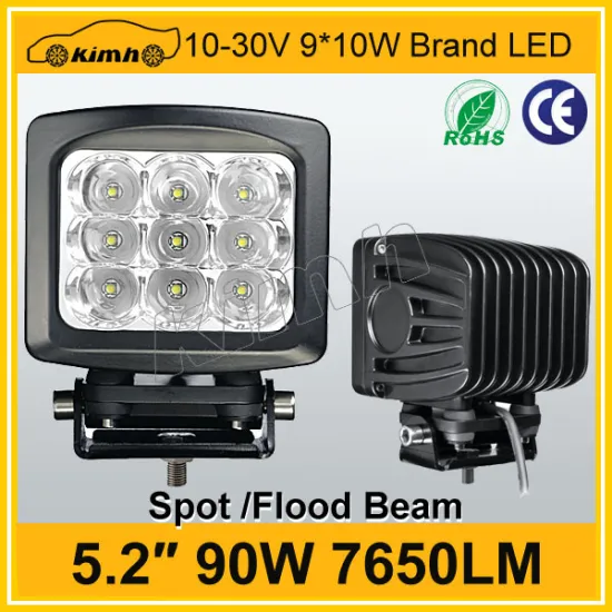 Hot 5.2 inch 7650LM 90W led auxiliary work light