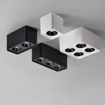 Epistar 7W*2 Flight cuadrado ajustable de doble cabeza montado en la superficie delgada para sala de estar, 3000k