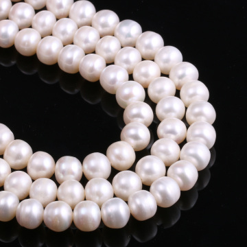 Natural Fresh Water Pearl Potato Shaped White For Making Necklace Bracelet Earnails 8-9mm
