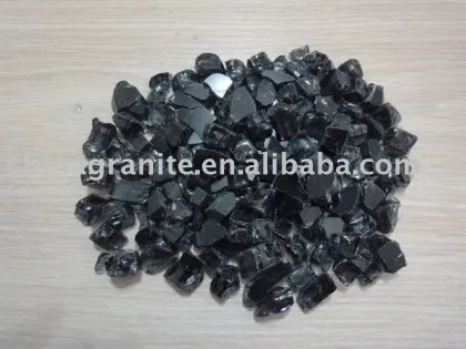 crushed black glass rock