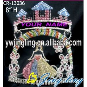 Custom Holiday Castle Rhinestone Princess Pageant Crown