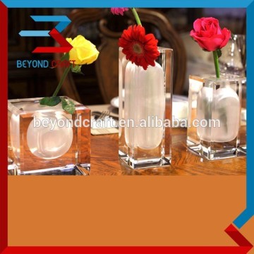 luxury frosted crystal memento flower vase glass wedding gift