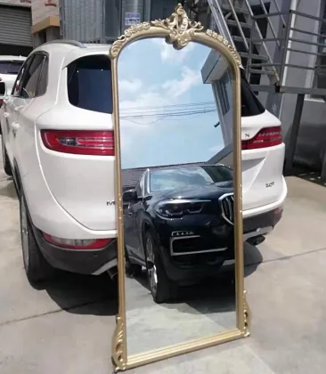 High-end French Solid Wood Antique Standing Dressing Mirror