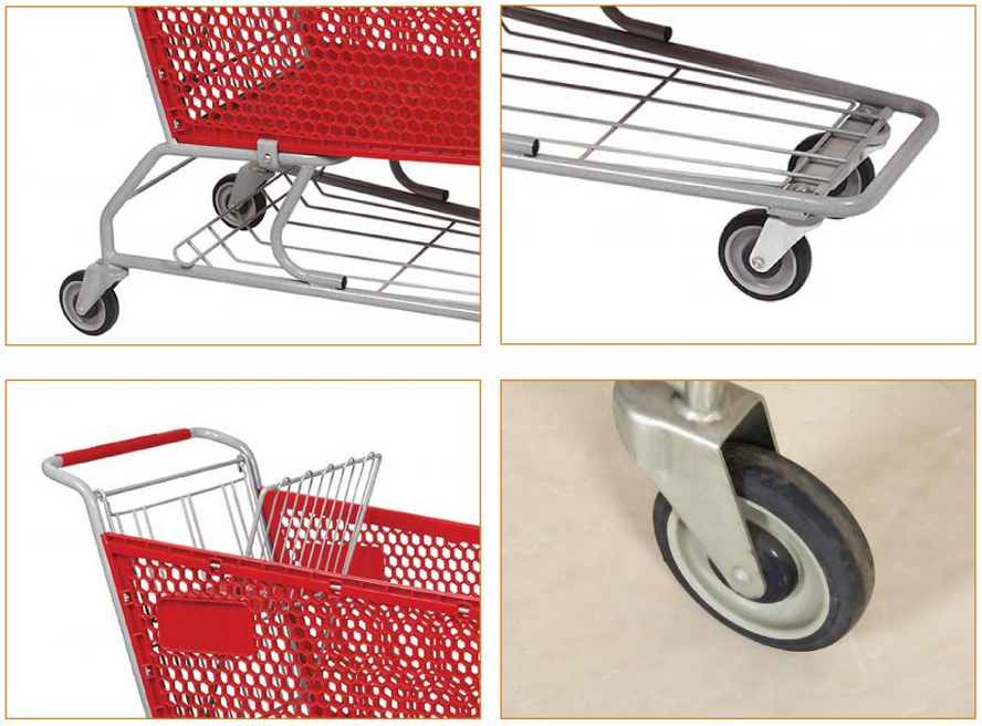 Supermarket Colorful Plastic Shopping Cart