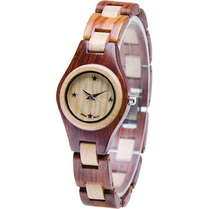 Montre à bracelet en bois de quartz en bois unique