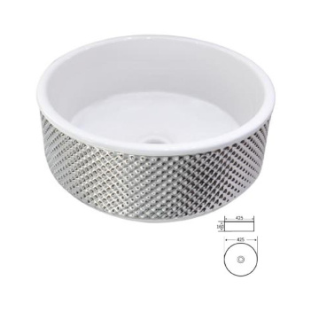 Silver Basin Elegant Round Plating Silver Color Basin