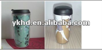 Hot sale! logo printed plastic double wall cups
