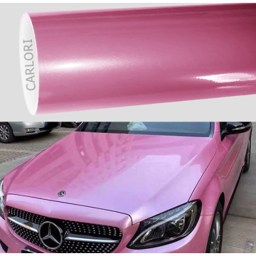Vinilo de envoltura de coche rosa brillante metálico