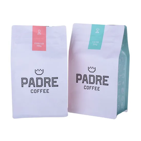 New Style Colorful Recycled Flat Bottom Gusset Coffee Bag