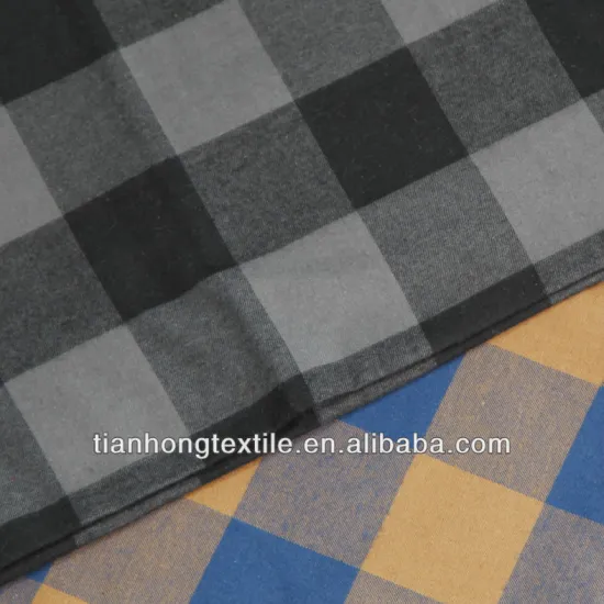 Customized Cotton Twill Checks Flannel/Cotton Shirting Fabric Material