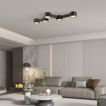 Modern 5x10W Golden LED Ceiling Lights for Living Rooms