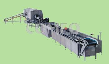 Quick- Frozen Vegetable Pretreatment Flow Line