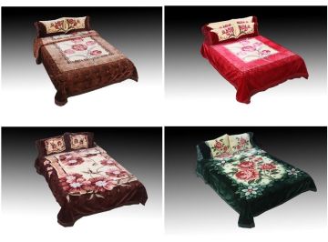 100% Polyester 4 PCS Bedding Sets\Sheet\Blanket\Pillows