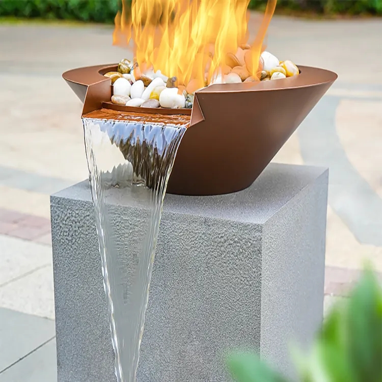 firepit with water feature