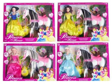 SNOW WHITE DOLL+HORSE