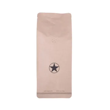 1000g bio pack brown kraft paper coffee bags with zipper