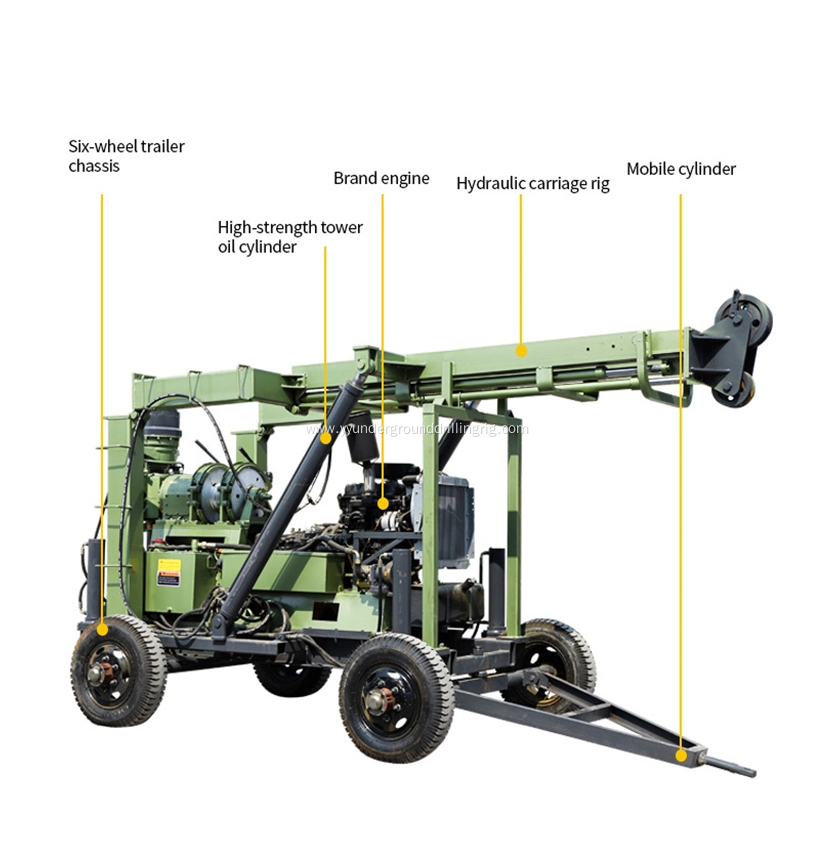 Small Geotechnical Trailer Mounted Water Well Drilling Rig