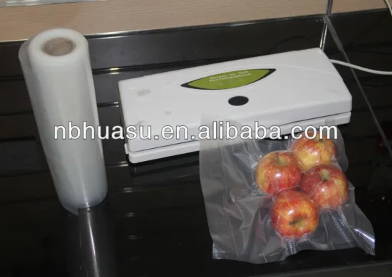 vacuum food bag rolls with vacuum bag sealing machine for storing food