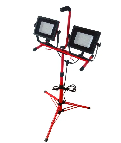 High-Quality Waterproof Double Head LED Work Lamp with Adjustable Triangle Bracket - 50W Outdoor & Indoor