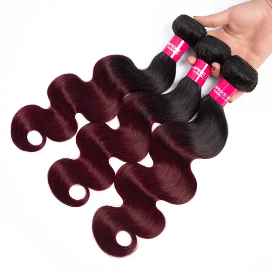 Shmily 100% Virgin Cuticle Aligned Hair Raw Human Hair Weave Cheap Ombre Color 1B/99J Body Wave Peruvian Hair Bundles