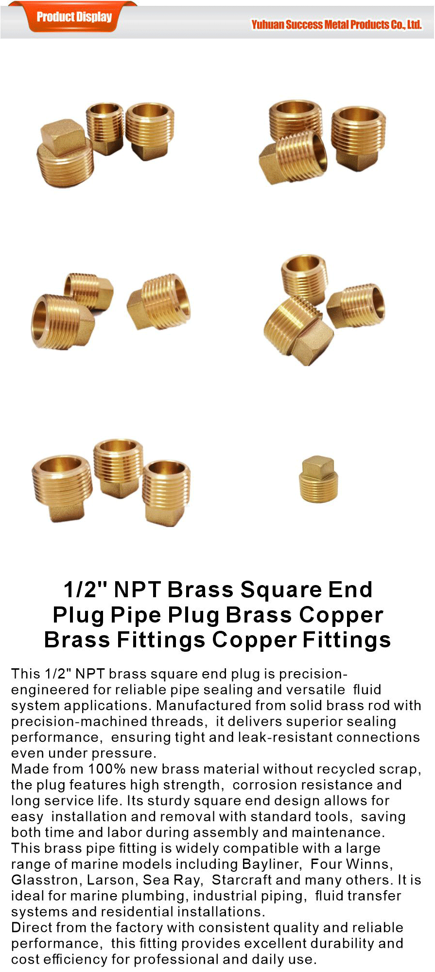 Square End Brass Fitting