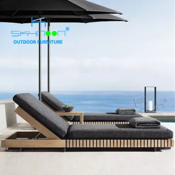 Hot Sale Outdoor Teak Wood Sunbed Lounge Chair - New Design Patio Poolside Sun Lounger (T49004)