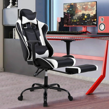 Height Adjustable Rotating Comfort Office Chair with Foot Rest